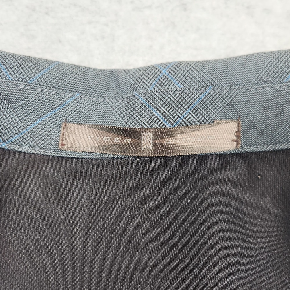 Vintage Tiger Woods Jacket Mens Large Blue Window Pane Plaid Nike Golf Full Zip - Picture 5 of 14